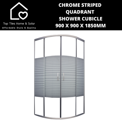 Chrome Striped Quadrant Shower Cubicle - 900 x 900 x 1850mm