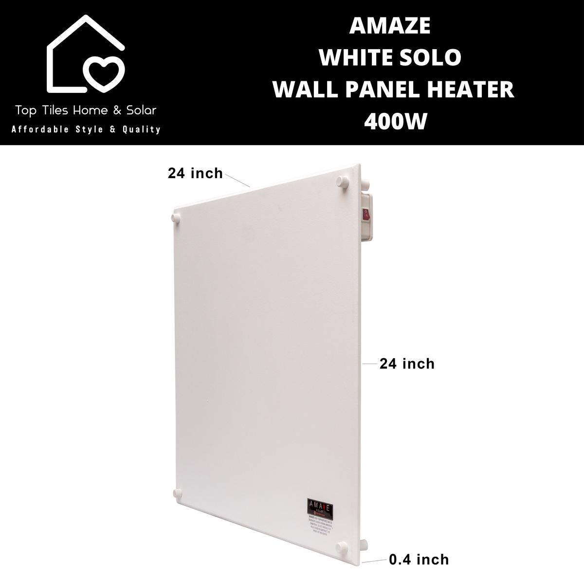 Amaze White Solo Wall Panel Heater - 400W – Top Tiles Home u0026 Solar