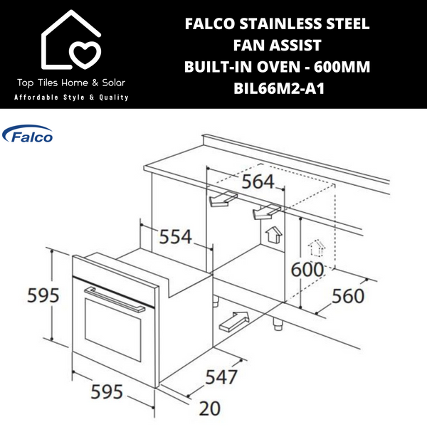 Falco 6 Function Fan Assist Built-in Oven - 60cm BIL66M2-A1