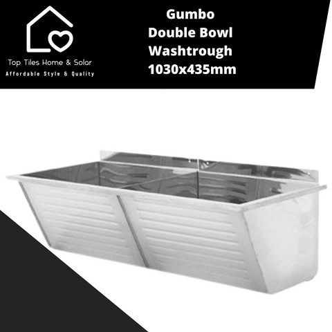Gumbo Double Bowl Washtrough - 1030x435mm