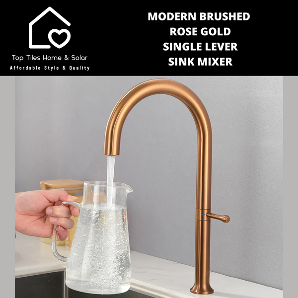 Modern Brushed Rose Gold Single Lever Sink Mixer