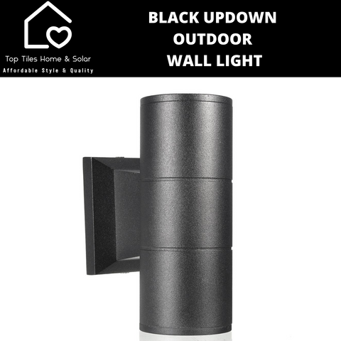 Black Updown Outdoor Wall Light Fitting