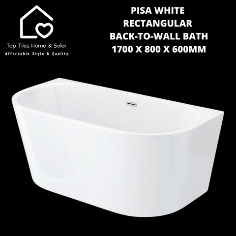 Pisa White Rectangular Back-To-Wall Curved Bath - 1700 x 800 x 600mm