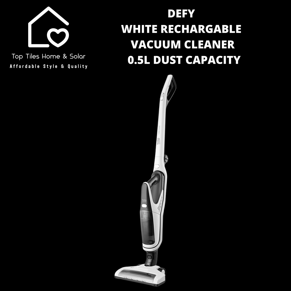 Defy White Rechargable Vacuum Cleaner 0.5L Dust Capacity VRT61818W