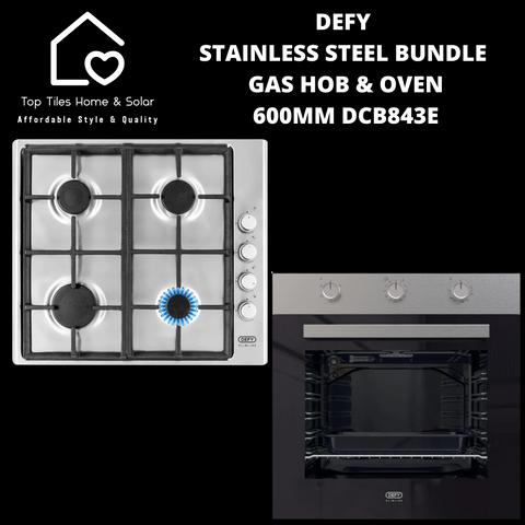DEFY Stainless Steel Bundle Gas Hob & Oven - 600mm DCB843E