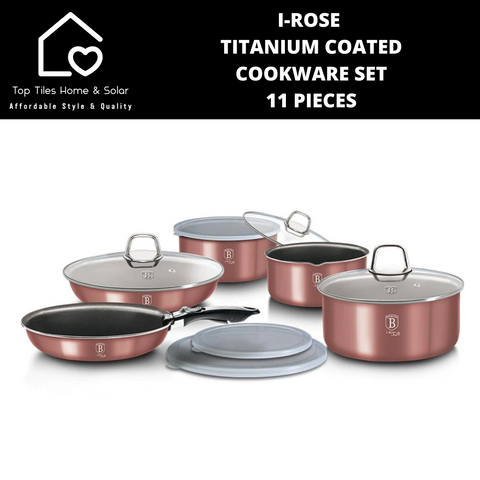 I-Rose Titanium Coated Cookware Set - 11 Pieces