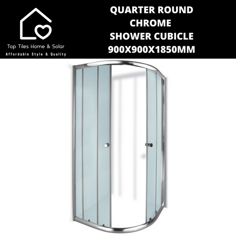 Quarter Round Chrome Shower Cubicle - 900x900x1850mm