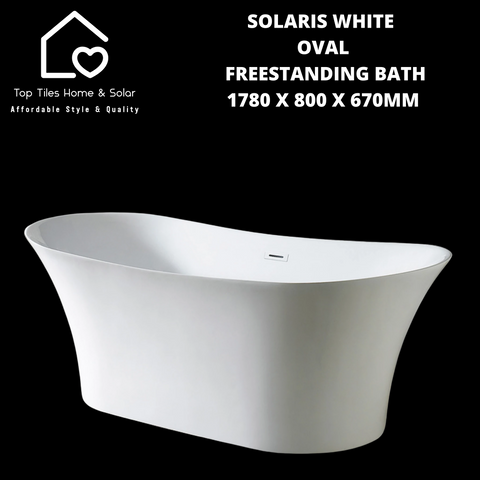 Solaris White Oval Freestanding Bath - 1780 x 800 x 670mm