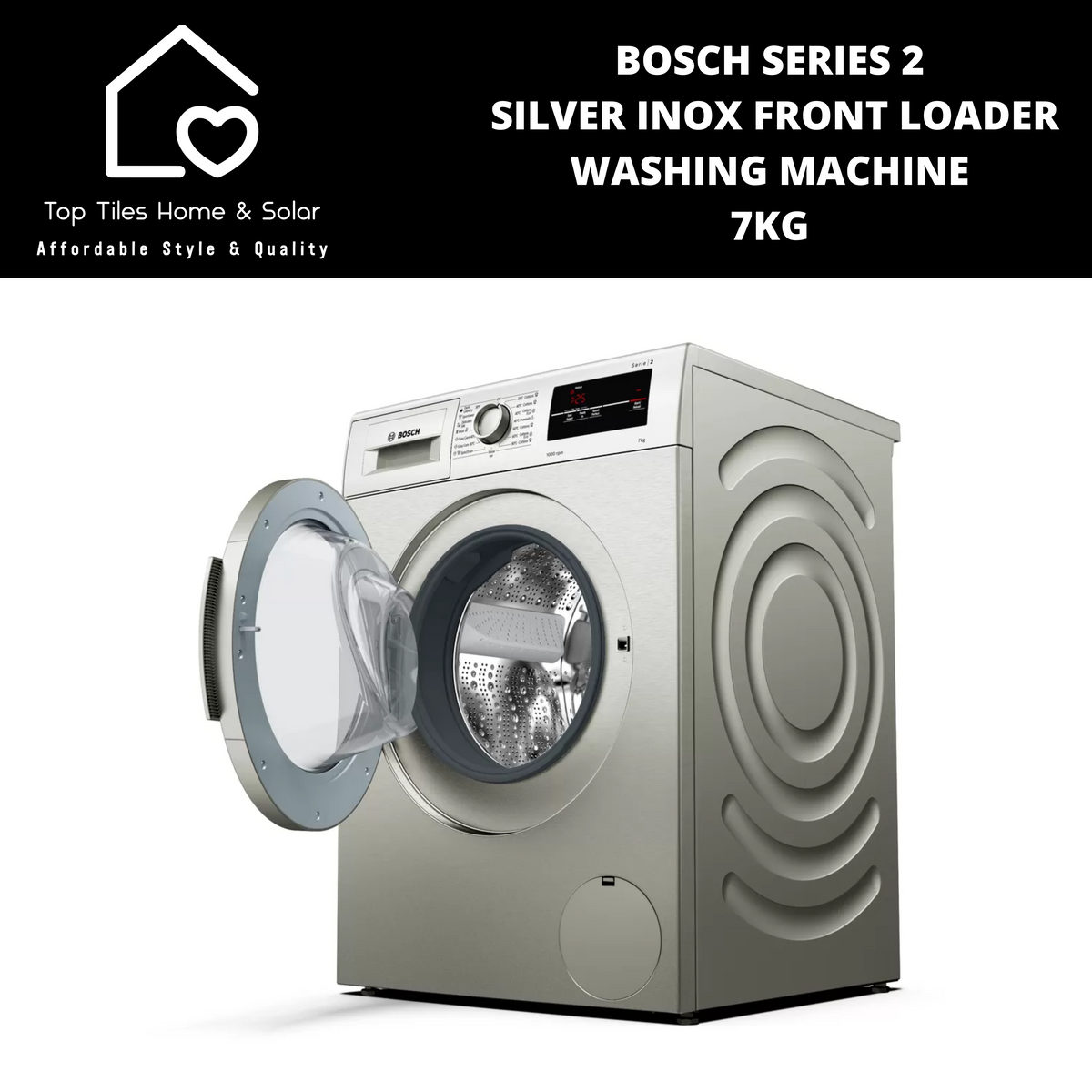 Bosch Series 2 Silver Inox Front Loader Washing Machine 7kg