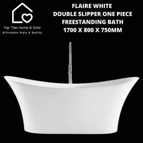 Flaire White Double Slipper One Piece Freestanding Bath - 1700 x 800 x 750mm