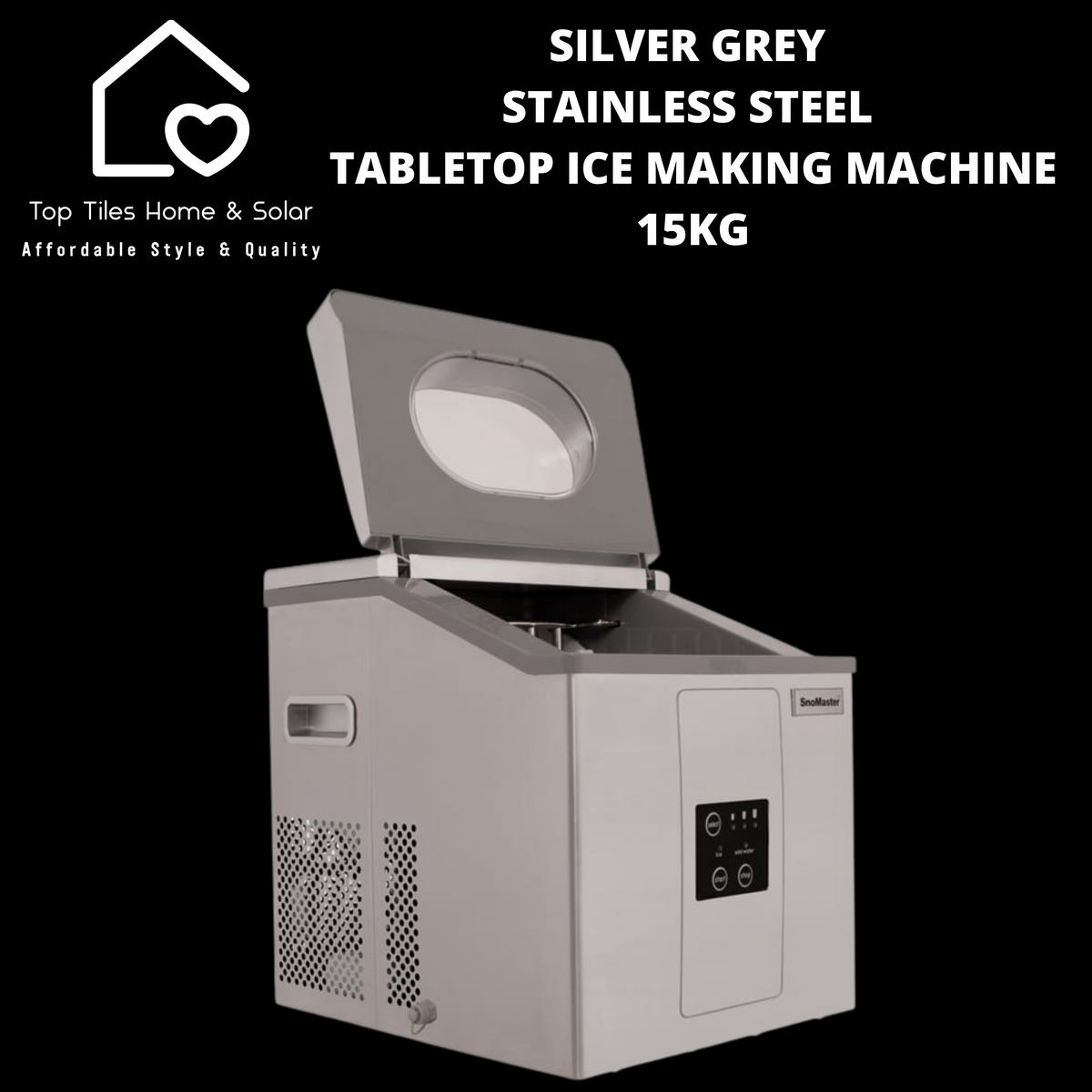 Portable Stainless Steel Tabletop Ice Making Machine 15kg Top Tiles