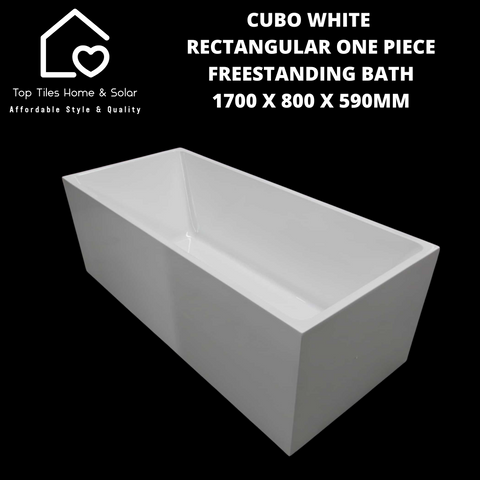 Cubo White Rectangular One Piece Freestanding Bath - 1700 x 800 x 590mm