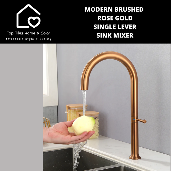 Modern Brushed Rose Gold Single Lever Sink Mixer