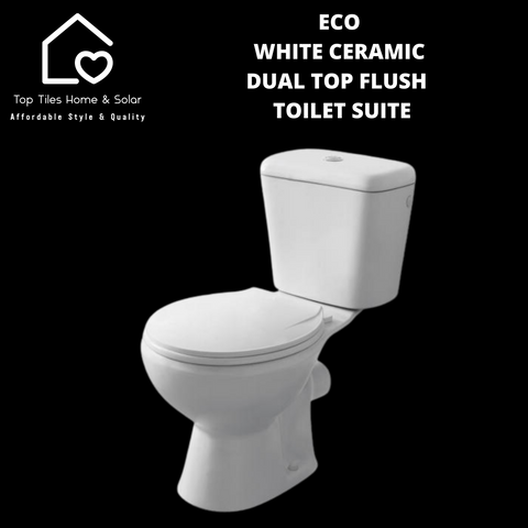 Eco White Ceramic Dual Flush Toilet Suite
