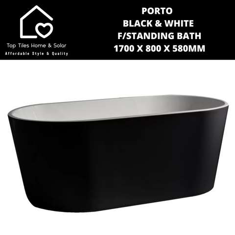 Porto Black & White F/Standing Bath 1700 x 800 x 580mm