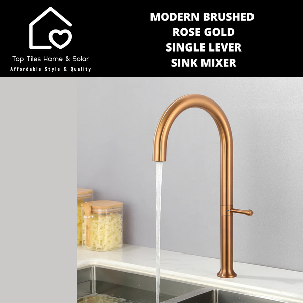 Modern Brushed Rose Gold Single Lever Sink Mixer