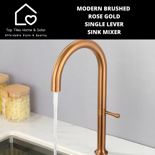 Modern Brushed Rose Gold Single Lever Sink Mixer