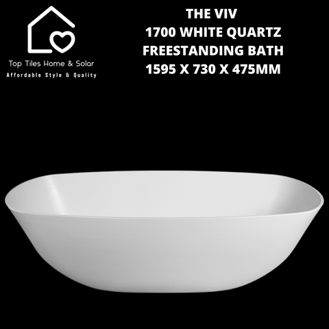 The Viv White Quartz Stone Freestanding Bath - 1595 x 730 x 475mm