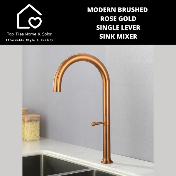 Modern Brushed Rose Gold Single Lever Sink Mixer