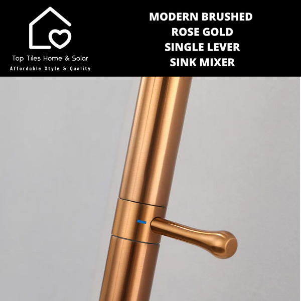 Modern Brushed Rose Gold Single Lever Sink Mixer