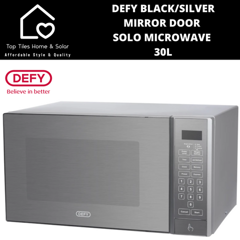 Defy Black & Silver Mirror Door Solo Microwave - 30L DMO390