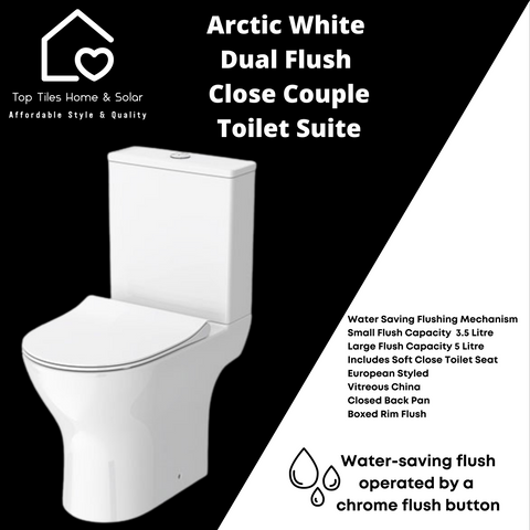 Arctic White Dual Flush Toilet Suite