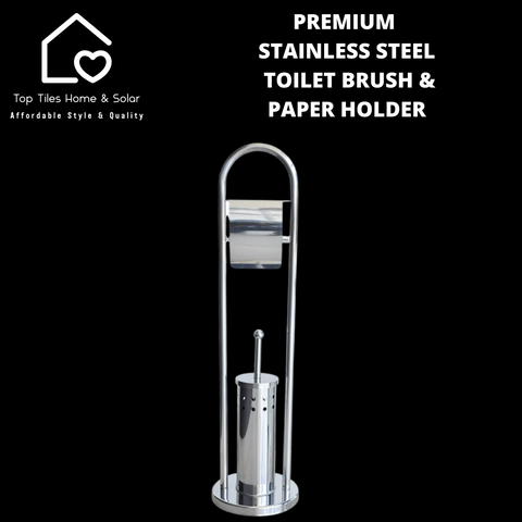 Premium Stainless Steel Toilet Brush & Paper Holder