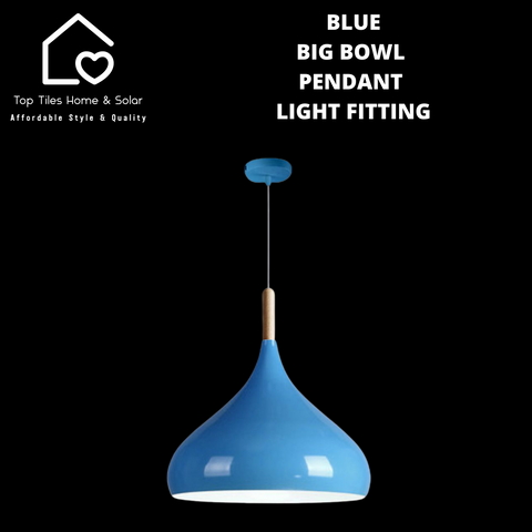 Blue Big Bowl Pendant Light Fitting