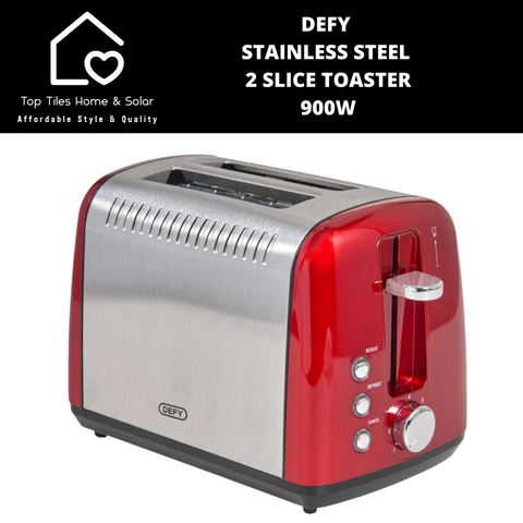 Defy Metallic Red 2 Slice Toaster - 900W TA828R
