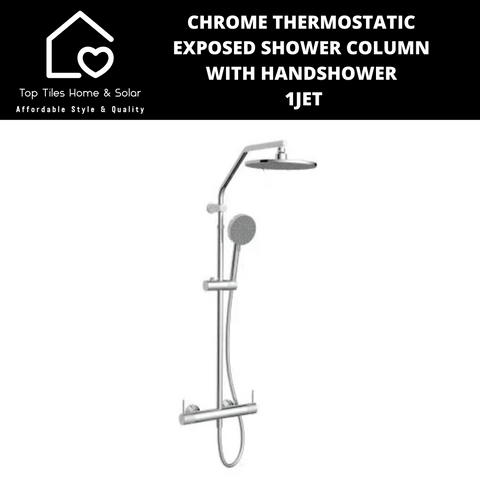 Chrome Thermostatic Exposed Shower Column With Handshower
