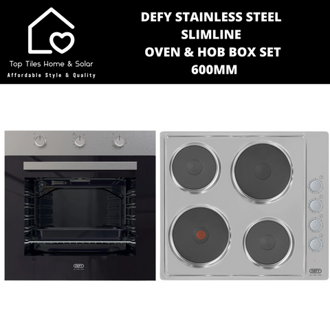 Defy Stainless Steel Slimline Oven & Hob Box Set - 600mm DCB849E