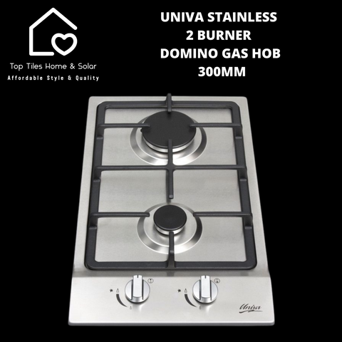 Univa Stainless 2 Burner Domino Gas Hob - 300mm