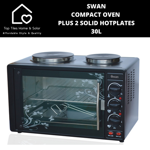 Swan Compact Oven plus 2 Solid Hotplates - 30L