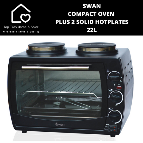 Swan Compact Oven plus 2 Solid Hotplates - 22L