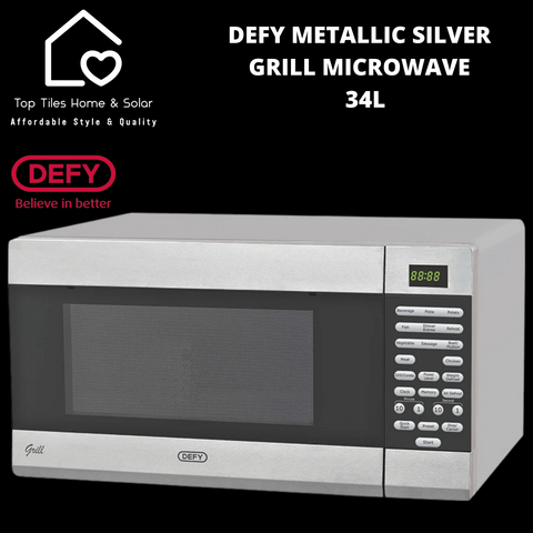 Defy Metallic Silver Grill Microwave - 34L DMO392