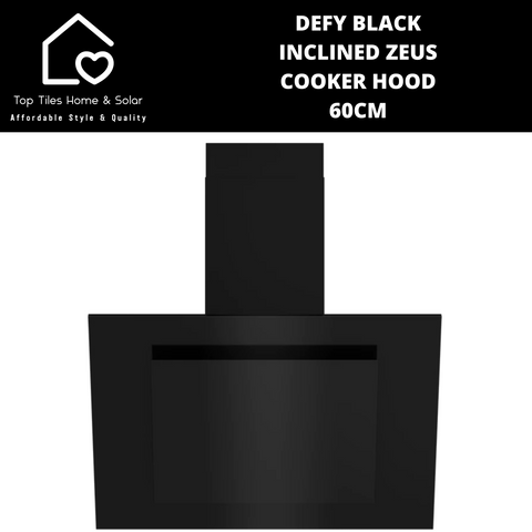 Defy Black Inclined Zeus Cooker Hood - 60cm DCH600
