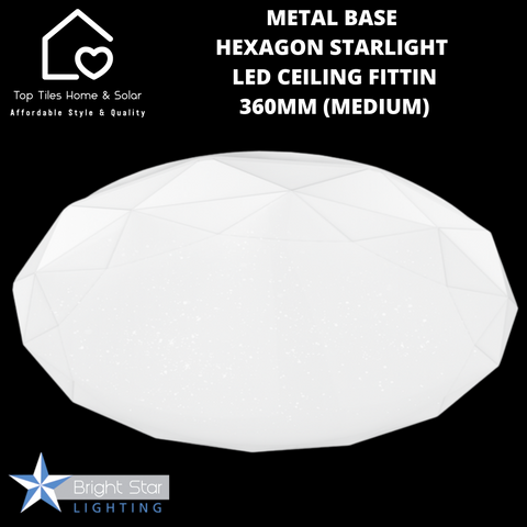 Metal Base Hexagon Starlight LED Ceiling Fitting - 360mm (Medium)