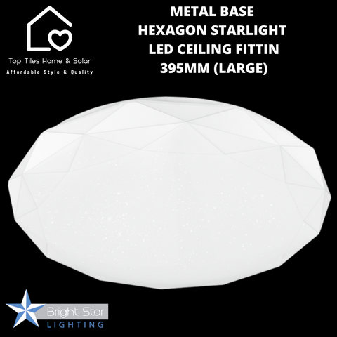 Metal Base Hexagon Starlight LED Ceiling Fitting - 395mm (Large)