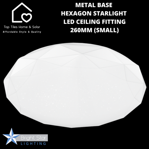 Metal Base Hexagon Starlight LED Ceiling Fitting - 260mm (Small)