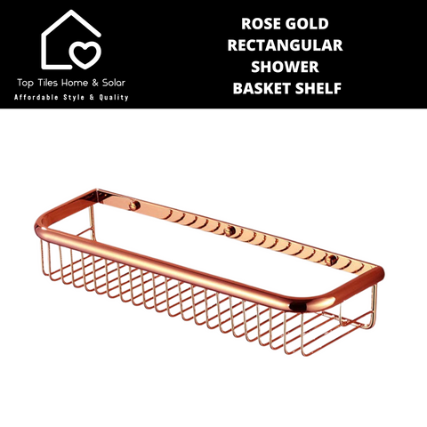 Rose Gold Rectangular Shower Basket Shelf