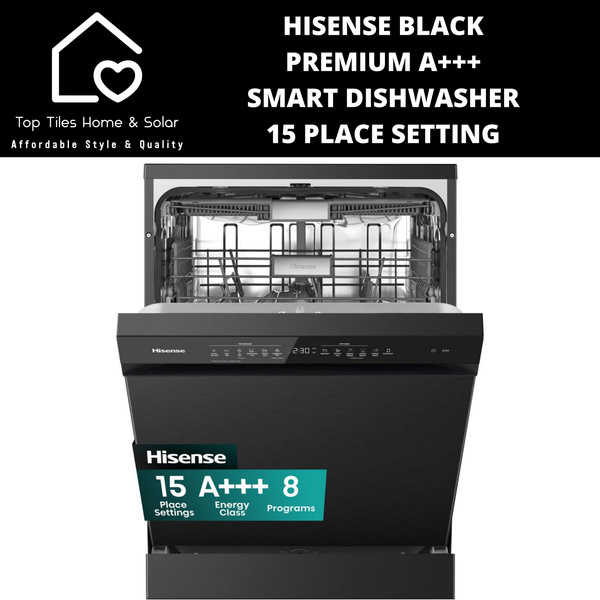 Hisense Black Premium A+++ Smart Dishwasher - 15 Place Setting