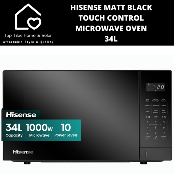 Hisense Matt Black Touch Control Microwave Oven - 34L