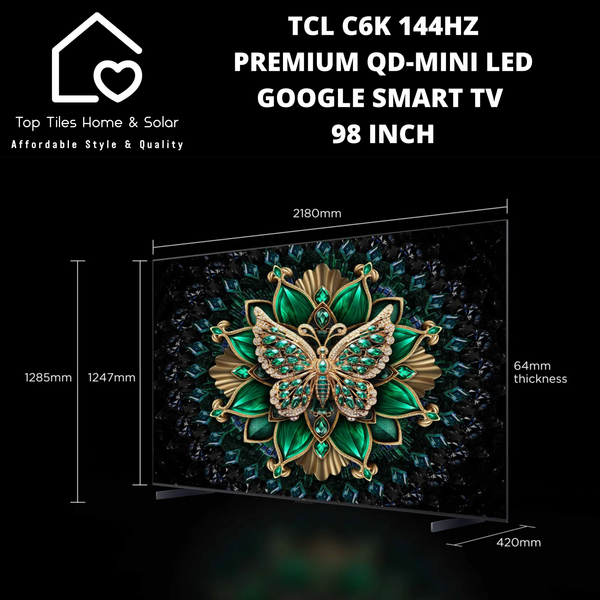 TCL C6K 144HZ Premium QD-Mini LED Smart Google TV - 98 Inch
