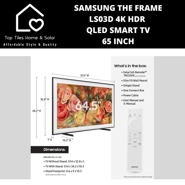 Samsung The Frame LS03D 4K HDR QLED Smart TV - 65 Inch