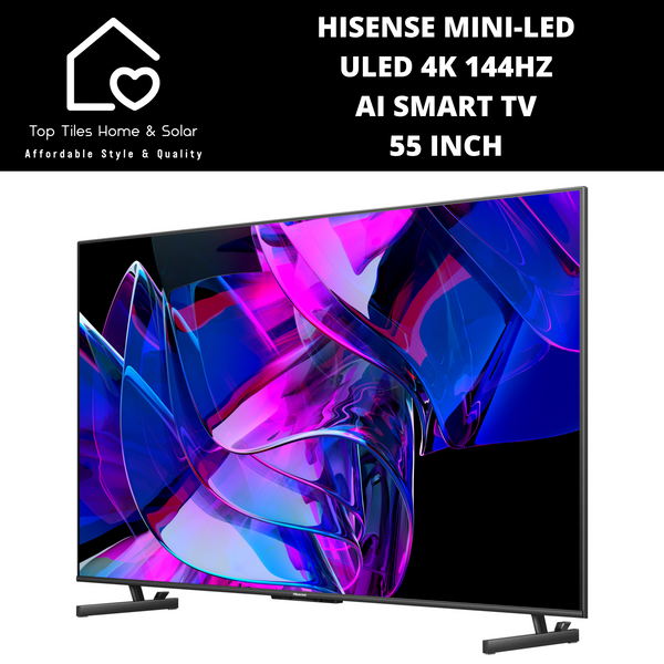Hisense Mini-LED ULED 4K 144Hz AI Smart TV - 55 Inch