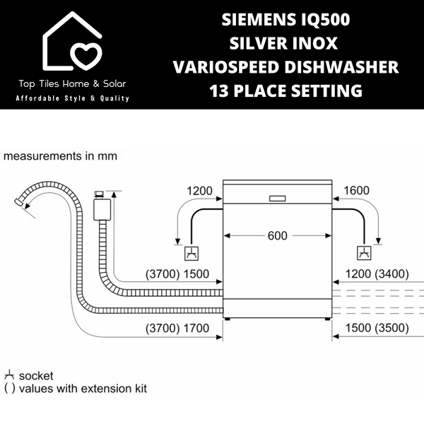 Siemens iQ500 - Silver Inox VarioSpeed Dishwasher - 13 Place Setting