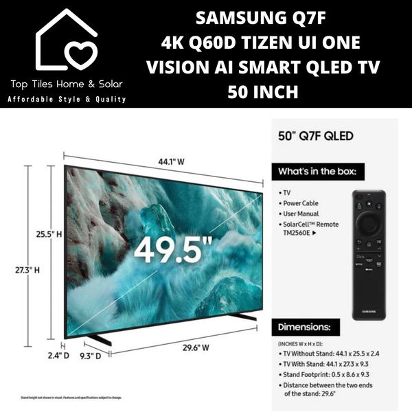 Samsung Q7F 4K Q60D Tizen UI ONE VISION AI Smart QLED TV - 50 Inch