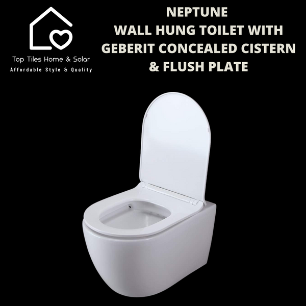 Neptune Wall Hung Toilet with Geberit Concealed Cistern & Flush Plate
