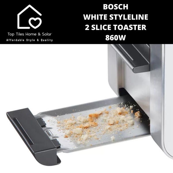 Bosch White StyleLine 2 Slice Toaster - 860W