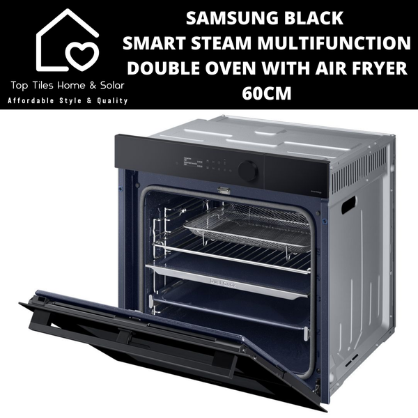 Samsung Black Smart Steam Multifunction Double Oven with Air Fryer - 60cm